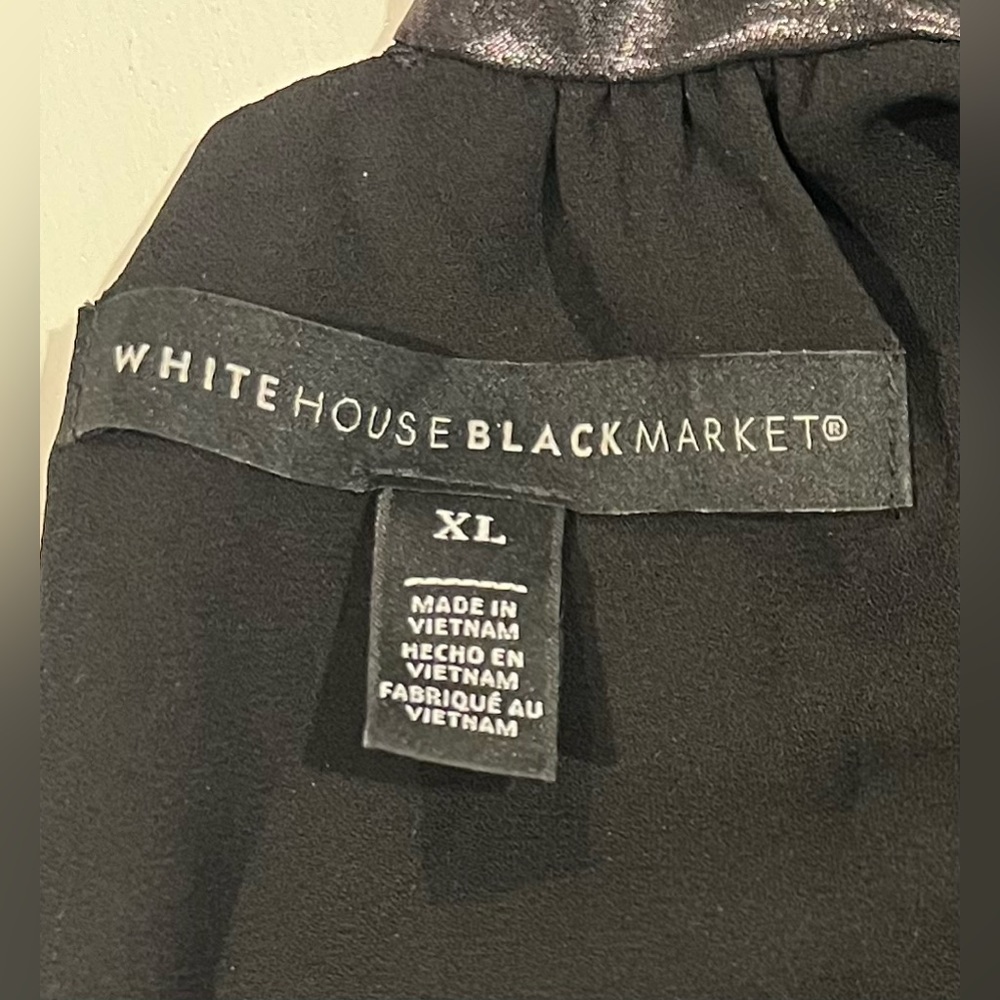 WHBM: Evening Blouse: Shiny Black: X-Large - Picture 5 of 9